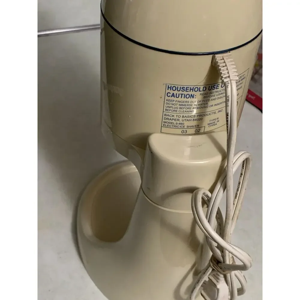 Hawaii Electric Ice Shaver Blender Back to Basics Machine Model S-660
